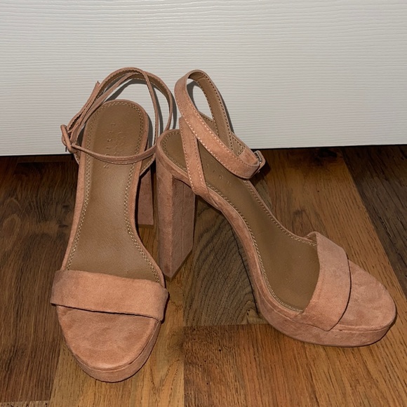 Asos blush suede heels - Picture 1 of 2